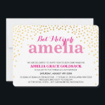 GLAMOROUS BAT MITZVAH rustiek goud confetti roze Kaart<br><div class="desc">OPMERKING - het glanzende gouden effect is een gedrukte fotoEen leuke confetti, polka dot ontwerp met gouden folie look voor uw kind BAT MITZVAH UITNODIGINGEN. Wow je vrienden en familie met dit kleine aantal ;D Setup als een sjabloon het is eenvoudig voor u om uw eigen gegevens toe te voegen,...</div>