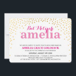 GLAMOROUS BAT MITZVAH rustiek goud confetti roze Kaart<br><div class="desc">OPMERKING - het glanzende gouden effect is een gedrukte fotoEen leuke confetti, polka dot ontwerp met gouden folie look voor uw kind BAT MITZVAH UITNODIGINGEN. Wow je vrienden en familie met dit kleine aantal ;D Setup als een sjabloon het is eenvoudig voor u om uw eigen gegevens toe te voegen,...</div>