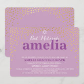 GLAMOROUS BAT MITZVAH rustieke gouden confetti paa Kaart (Voorkant / Achterkant)