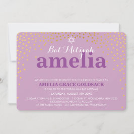 GLAMOROUS BAT MITZVAH rustieke gouden confetti paa Kaart