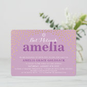 GLAMOROUS BAT MITZVAH rustieke gouden confetti paa Kaart (Staand voorkant)