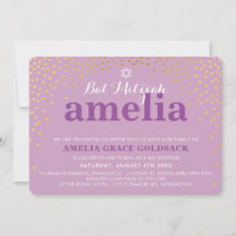 GLAMOROUS BAT MITZVAH rustieke gouden confetti paa