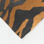 Glamorous Black Brown Tiger Stripes Animal Print Fleece Deken (Hoek)