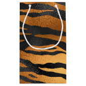 Glamorous Black Brown Tiger Stripes Animal Print Klein Cadeauzakje (Achterkant)
