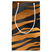 Glamorous Black Brown Tiger Stripes Animal Print Klein Cadeauzakje (Voorkant)