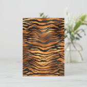 Glamorous Black Brown Tiger Stripes Animal Print Menu (Staand voorkant)