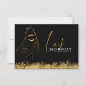 Glamorous Black & Gold Lash Tech  Gift Certificate (Voorkant)