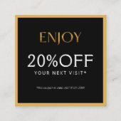 Glamorous Black & Gold Lash Tech  Kortingskaartje (Voorkant)