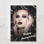 Glamorous Black Leather Anniversary Flat Card Kaart (Voorkant)