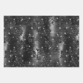 Glamorous Black & Silver Sparkling Patterns Inpakpapier Vel (Voorkant)