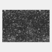 Glamorous Black & Silver Sparkling Patterns Inpakpapier Vel (Voorkant)