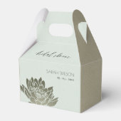 GLAMOROUS BLAUW SILVER LOTUS FLORAL VRIJGEZELLENFE BEDANKDOOSJES (Voorkant Zijde)