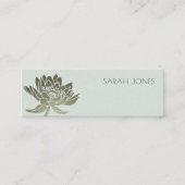 GLAMOROUS BLEEK BLAUW SILVER LOTUS FLORAL ADRES MINI VISITEKAARTJE (Voorkant)