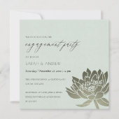 GLAMOROUS BLEEK BLAUW SILVER LOTUS FLORAL VERLOVIN KAART (Voorkant)