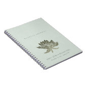GLAMOROUS BLEEK BLAUW SILVER LOTUS FLORAL WEDING NOTITIEBOEK (Rechterzijde)