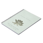 GLAMOROUS BLEEK BLAUW SILVER LOTUS FLORAL WEDING NOTITIEBOEK (Linkerzijde)