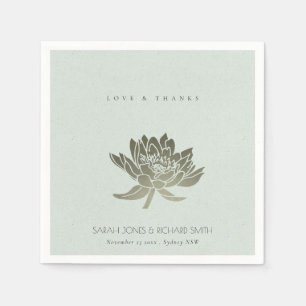 GLAMOROUS BLEEK BLAUW SILVER LOTUS MONOGRAM SERVET