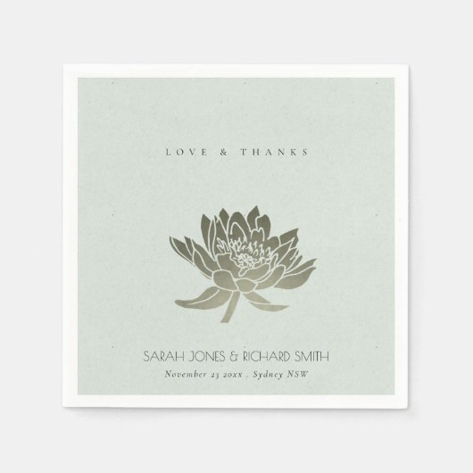 GLAMOROUS BLEEK BLAUW SILVER LOTUS MONOGRAM SERVET (Voorkant)