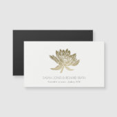 GLAMOROUS BLEEK GOLD WHITE FLORAL BEWAREN DE DATUM (Voorkant / Achterkant)