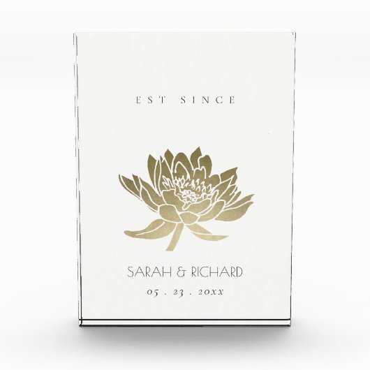 GLAMOROUS BLEEK GOLD WHITE LOTUS BEWAREN DE DATUM  FOTOBLOKKEN (Voorkant)