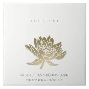 GLAMOROUS BLEEK GOLD WHITE LOTUS BEWAREN DE DATUM  TEGELTJE