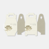 GLAMOROUS BLEEK GOLD WHITE LOTUS FLORAL MONOGRAM BEDANKDOOSJES (Uitgevouwen)