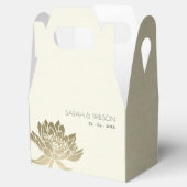 GLAMOROUS BLEEK GOLD WHITE LOTUS FLORAL MONOGRAM BEDANKDOOSJES (Geopend)