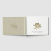 GLAMOROUS BLEEK GOLD WHITE LOTUS FLORAL MONOGRAM GASTENBOEK (Volledig)