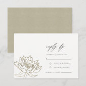 GLAMOROUS BLEEK GOLD WHITE LOTUS FLORAL RSVP (Voorkant / Achterkant)