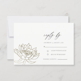 GLAMOROUS BLEEK GOLD WHITE LOTUS FLORAL RSVP KAARTJE