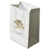 GLAMOROUS BLEEK GOLD WHITE LOTUS FLORAL WEDING MEDIUM CADEAUZAKJE (Achterkant Gekanteld)
