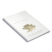 GLAMOROUS BLEEK GOLD WHITE LOTUS FLORAL WEDING NOTITIEBOEK (Rechterzijde)