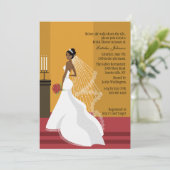 Glamorous Bride Afro-Amerikaanse Vrijgezellenfeest Kaart (Staand voorkant)