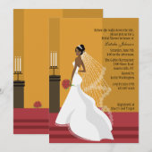Glamorous Bride Afro-Amerikaanse Vrijgezellenfeest Kaart (Voorkant / Achterkant)