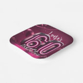 Glamorous Chic Hot Pink Neon 60th Birthday Party Papieren Bordje (Gebogen)