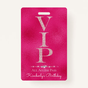 Glamorous Diamonds Pink Glitter VIP Loyaliteit Badge