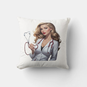 Glamorous Doctor with Heart Stethoscoop Kussen