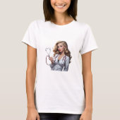 Glamorous Doctor with Heart Stethoscoop T-shirt (Voorkant)