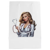 Glamorous Doctor with Heart Stethoscope - Elegant Medium Cadeauzakje (Achterkant)