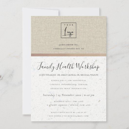 GLAMOROUS FAUX GOLD SEMINAR CORPORATE TALK EVAL KAART (Voorkant)