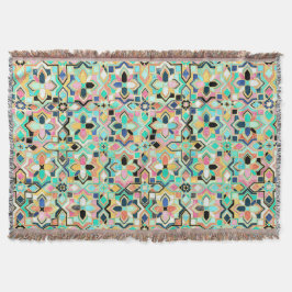 Glamorous Gilded Moroccan Tile Pattern Deken