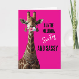 Glamorous Girraffe Sassy at 60 Birthday Card Kaart