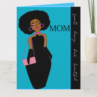 Glamorous Glam African American Mother Birthday Kaart