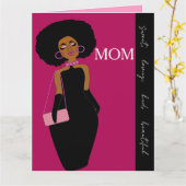 Glamorous Glam African American Mother Birthday Kaart (Gele Bloem)