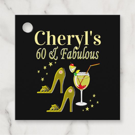 GLAMOROUS GOLD 60E BIRTHDAY BEDANKJES LABELS (Voorkant)