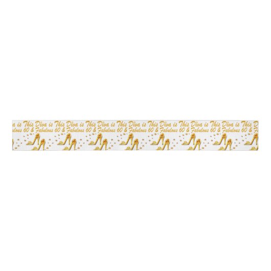 GLAMOROUS GOLD 60E BIRTHDAY GROSGRAIN LINT (Voorkant)