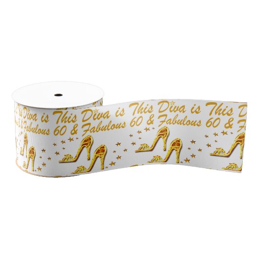 GLAMOROUS GOLD 60E BIRTHDAY GROSGRAIN LINT (Spoel)