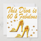 GLAMOROUS GOLD 60E BIRTHDAY KAART (Voorkant)