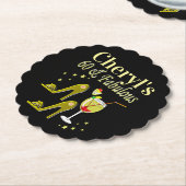 GLAMOROUS GOLD 60E BIRTHDAY KARTONNEN ONDERZETTERS (Gekanteld)