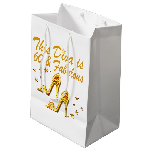 GLAMOROUS GOLD 60E BIRTHDAY MEDIUM CADEAUZAKJE (Achterkant Gekanteld)